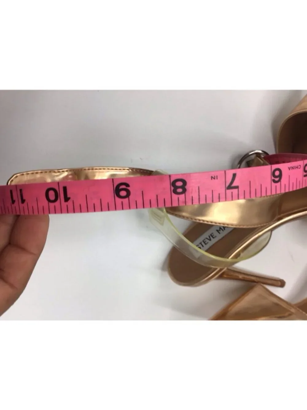 SteveMadden  #Desire Dark Blush Patent Ankle Strap Pumps Womens 7#